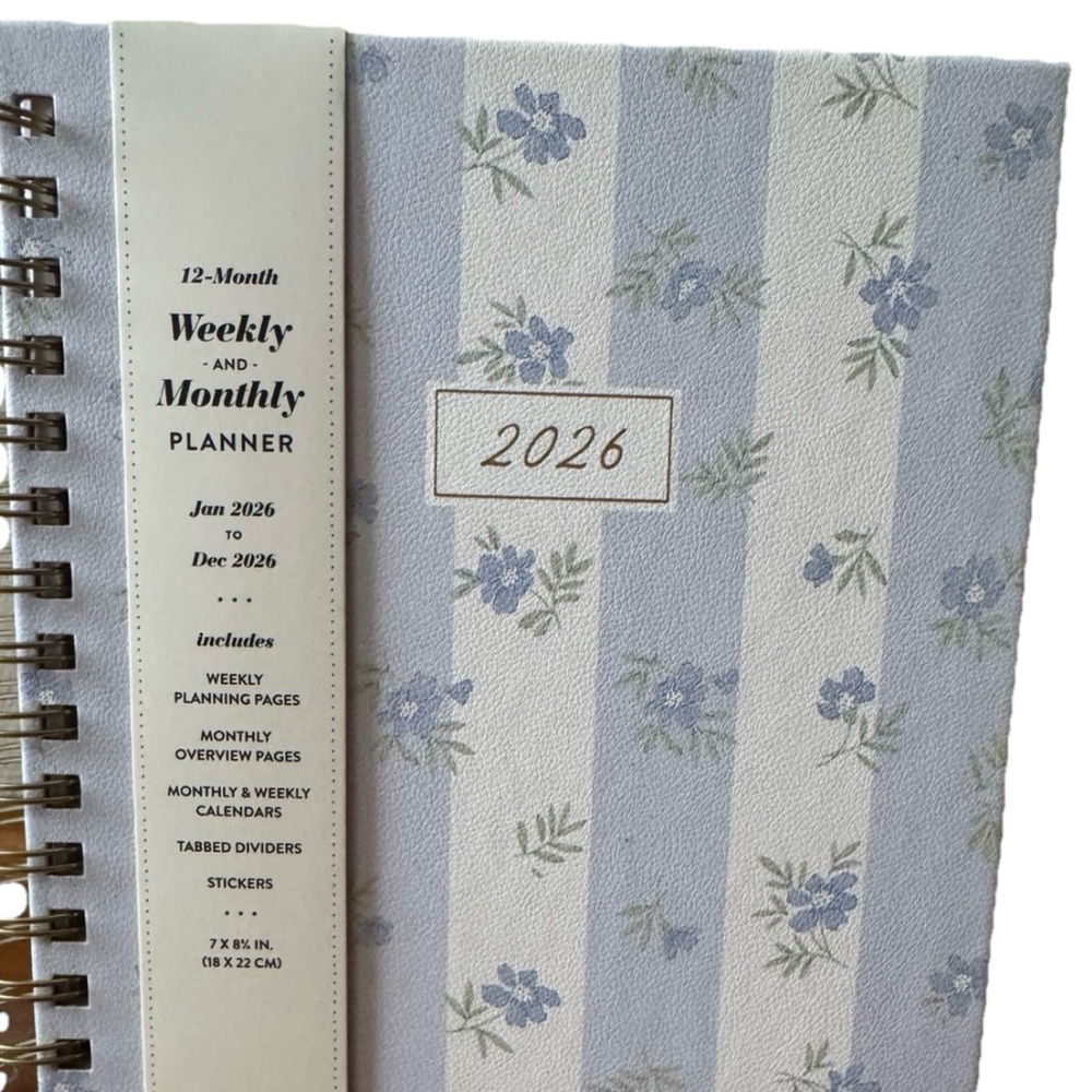 2026 Planners, Eccolo Spiral Agenda Planner, Weekly & Monthly Pages, 12 Months